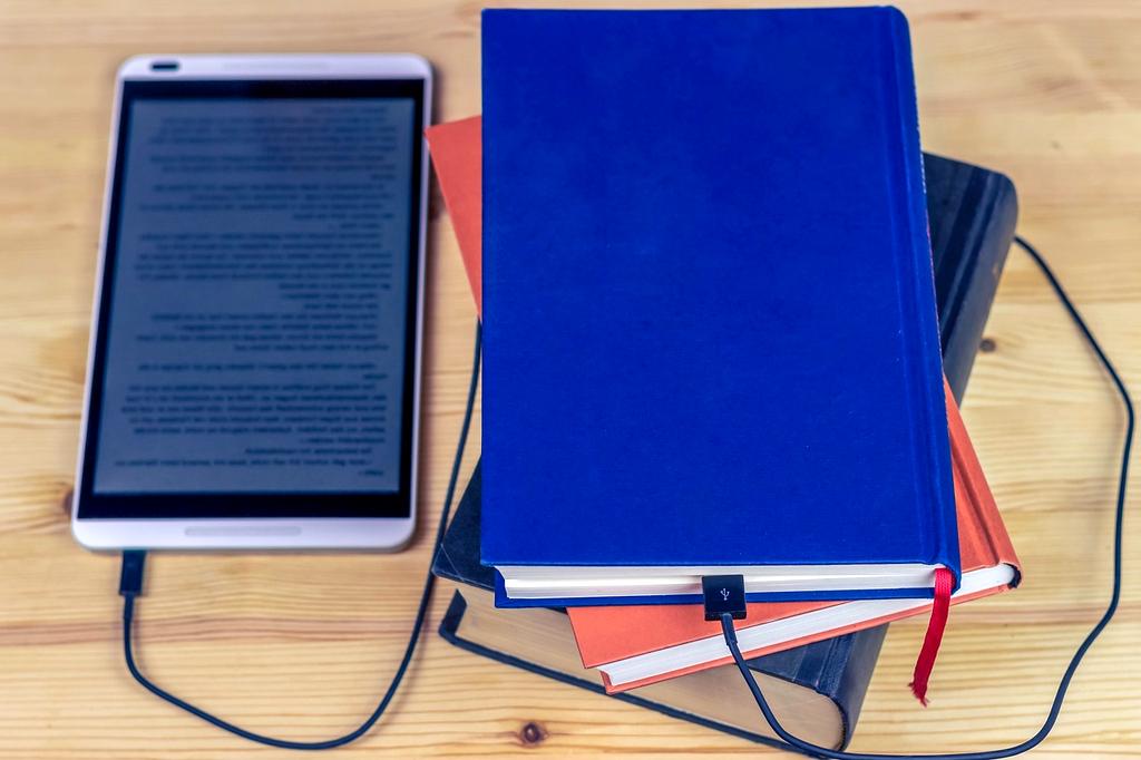 Abstract digital books and resource icons